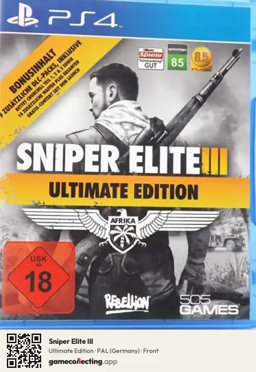 Sniper Elite III PlayStation 4, Germany box front