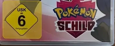 Pokémon Shield, the USK square on its front
