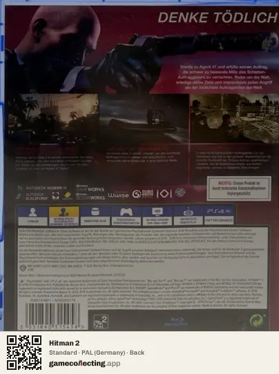Hitman 2 PlayStation 4, Germany box back