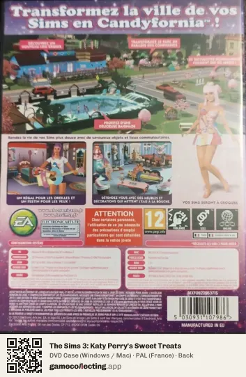 The Sims 3: Katy Perry's Sweet Treats Computer, France box back