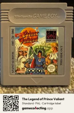 The Legend of Prince Valiant Game Boy, PAL cartridge label