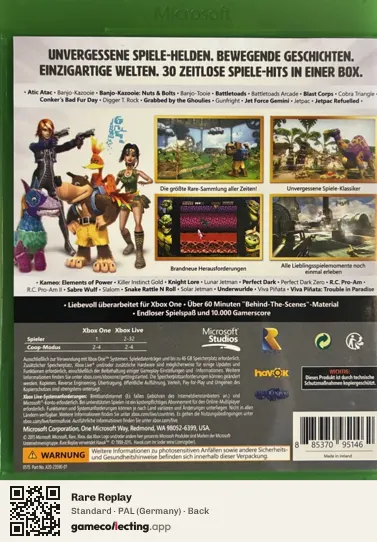 Rare Replay Xbox One, Germany box back