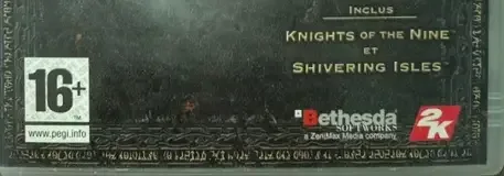 The Elder Scrolls IV: Oblivion, the PEGI square on its front