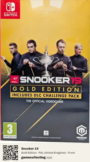 Snooker 19 Nintendo Switch, United Kingdom box front