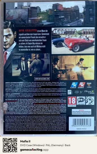 Mafia II Computer, Germany box back