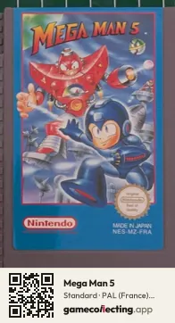 Mega Man 5 Nintendo Entertainment System, PAL cartridge label