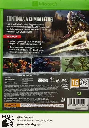 Killer Instinct Xbox One, Italy box back