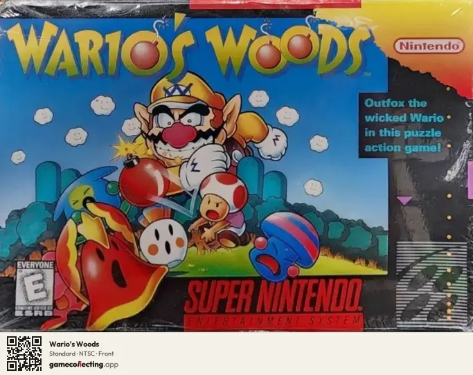 Wario's Woods Super Nintendo Entertainment System, NTSC box front