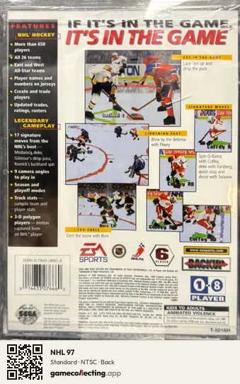 NHL 97 Sega Saturn, NTSC box back