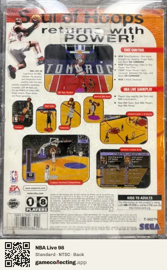 NBA Live 98 Sega Saturn, NTSC box back