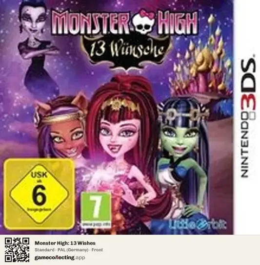 Monster High: 13 Wishes Nintendo 3DS, Germany box front