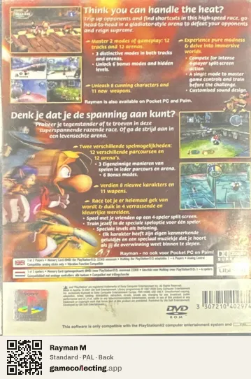 Rayman M PlayStation 2, PAL box back