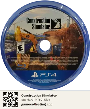 Construction Simulator PlayStation 4, NTSC disc