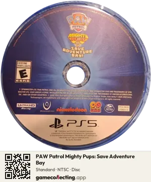 PAW Patrol Mighty Pups: Save Adventure Bay PlayStation 5, NTSC disc