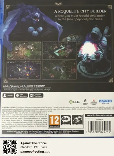 Against the Storm PlayStation 5, PAL box back
