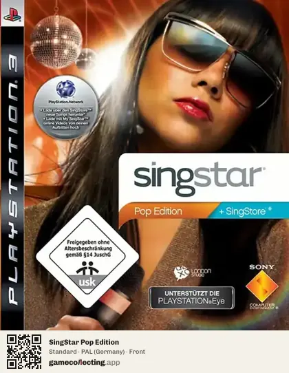 SingStar Pop Edition PlayStation 3, Germany box front