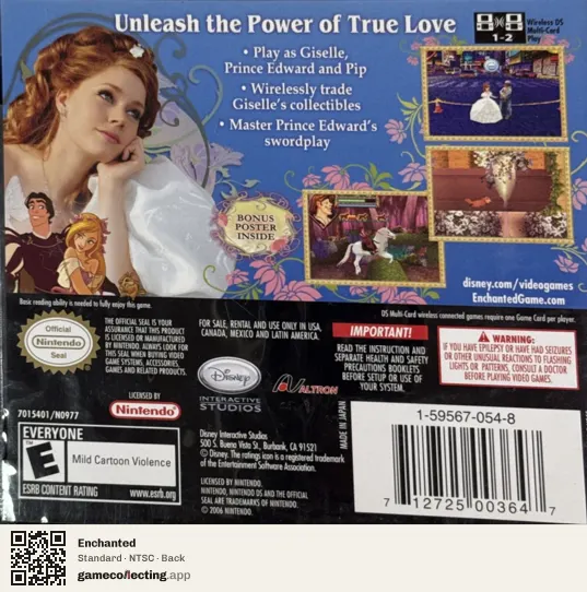 Enchanted Nintendo DS, NTSC box back