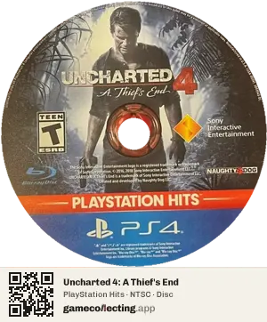 Uncharted 4: A Thief's End PlayStation 4, NTSC disc