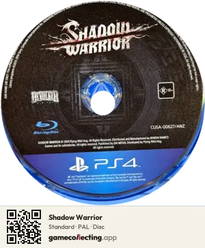 Shadow Warrior PlayStation 4, PAL disc