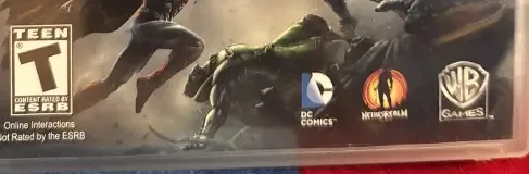 Injustice: Gods Among Us, the ESRB box on its front