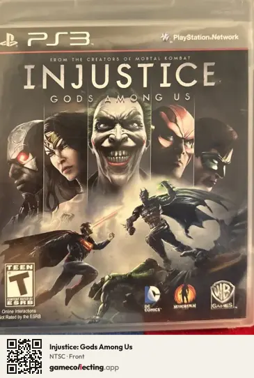 Injustice: Gods Among Us PlayStation 3, NTSC box front