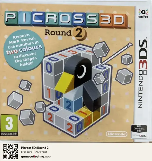 Picross 3D: Round 2 Nintendo 3DS, PAL box front