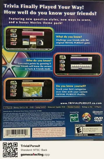 Trivial Pursuit PlayStation 2, NTSC box back