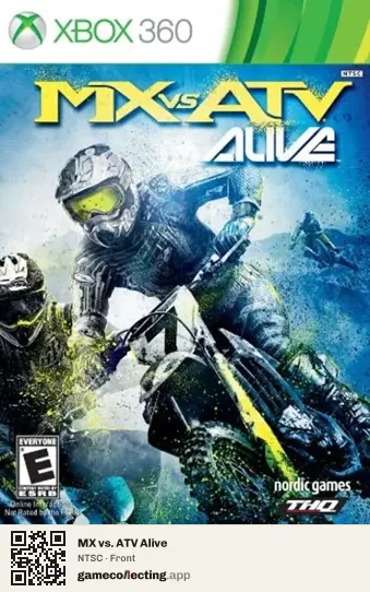 MX vs. ATV Alive Xbox 360, NTSC box front