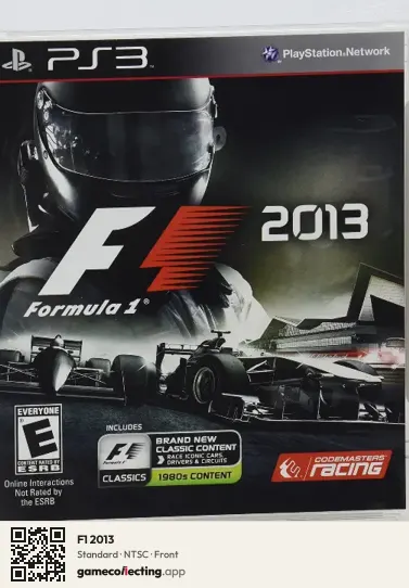 F1 2013 PlayStation 3, NTSC box front
