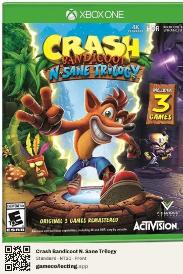 Crash Bandicoot N. Sane Trilogy Xbox One, NTSC box front
