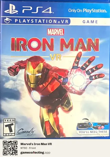 Marvel's Iron Man VR PlayStation 4, NTSC box front