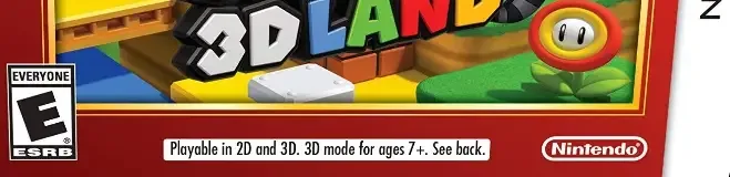 Super Mario 3D Land, the ESRB box on its front