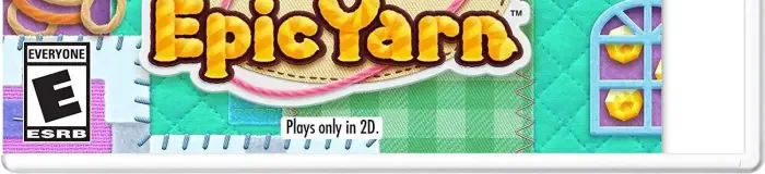 Kirby's Extra Epic Yarn, the ESRB box on its front