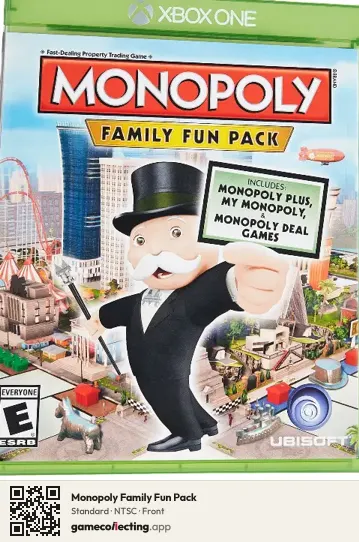Monopoly Family Fun Pack Xbox One, NTSC box front