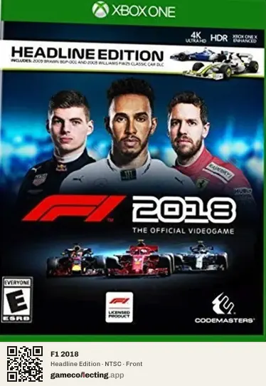 F1 2018 Xbox One, NTSC box front