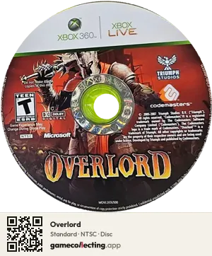 Overlord Xbox 360, NTSC disc
