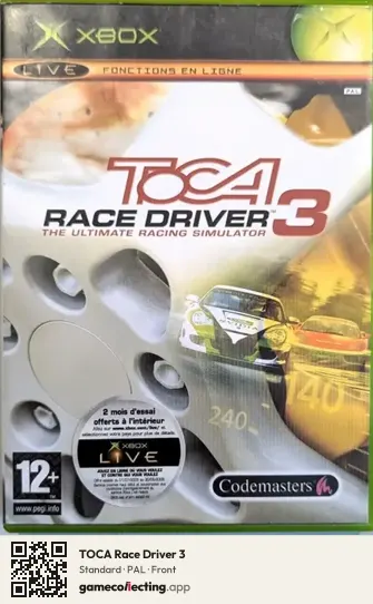 TOCA Race Driver 3 Xbox, PAL box front