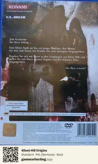 Silent Hill Origins PlayStation 2, Germany box back