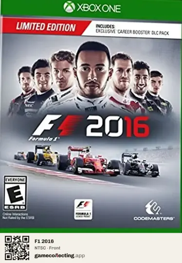 F1 2016 Xbox One, NTSC box front