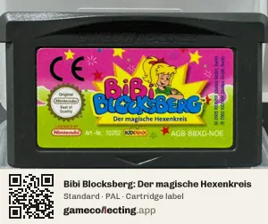 Bibi Blocksberg: Der magische Hexenkreis Game Boy Advance, PAL cartridge label