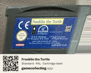 Franklin the Turtle Game Boy Advance, PAL cartridge label