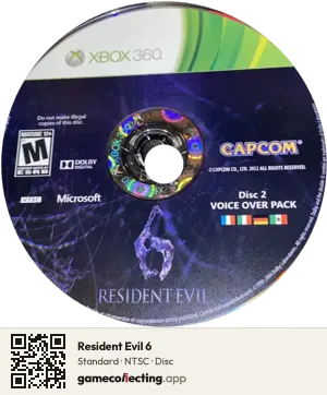 Resident Evil 6 Xbox 360, NTSC disc