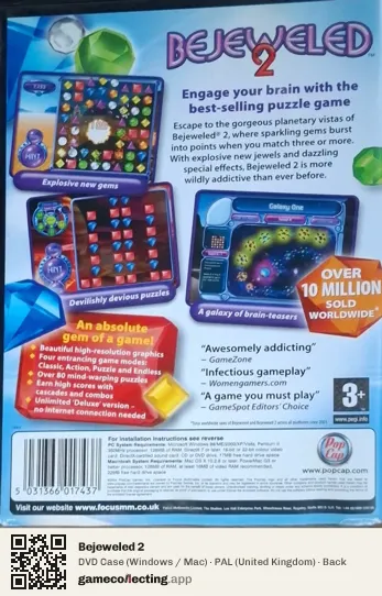 Bejeweled 2 Computer, United Kingdom box back