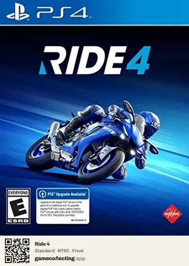 Ride 4 PlayStation 4, NTSC box front