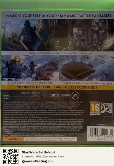 Star Wars Battlefront Xbox One, Germany box back