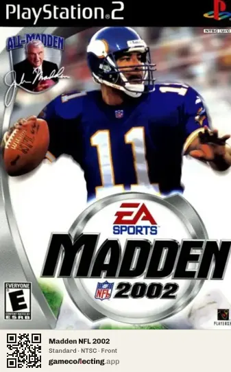 Madden NFL 2002 PlayStation 2, NTSC box front