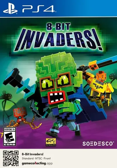 8-Bit Invaders! PlayStation 4, NTSC box front