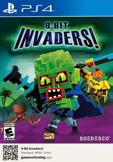 8-Bit Invaders! PlayStation 4, NTSC box front