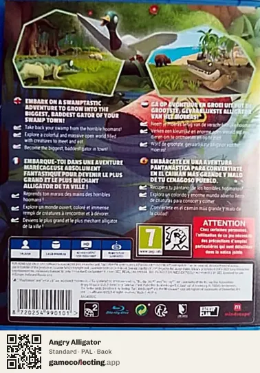 Angry Alligator PlayStation 4, PAL box back
