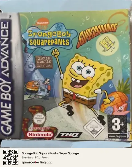 SpongeBob SquarePants: SuperSponge Game Boy Advance, PAL box front
